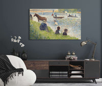 Horse And Boats Study For Bathers At Asnieres  by Georges Seurat