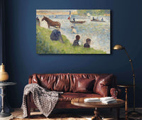 Horse And Boats Study For Bathers At Asnieres  by Georges Seurat