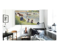 Horse And Boats Study For Bathers At Asnieres  by Georges Seurat