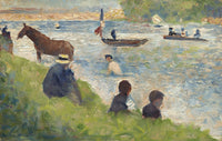Horse And Boats Study For Bathers At Asnieres  by Georges Seurat