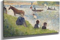 Horse And Boats Study For Bathers At Asnieres  by Georges Seurat