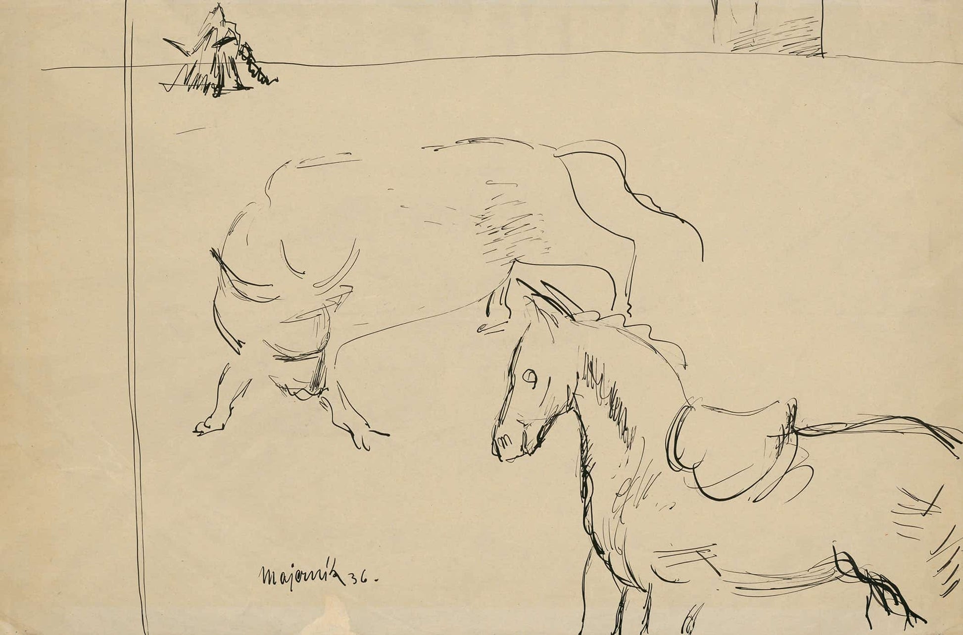 Horse And Bull by Cyprian Majernik