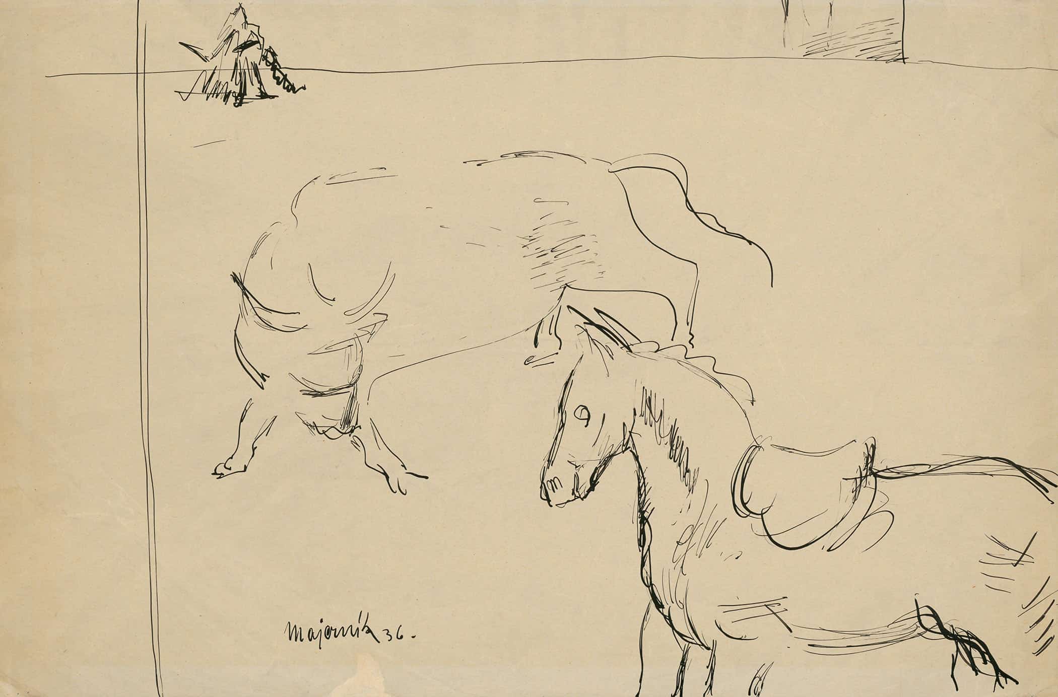 Horse And Bull by Cyprian Majernik