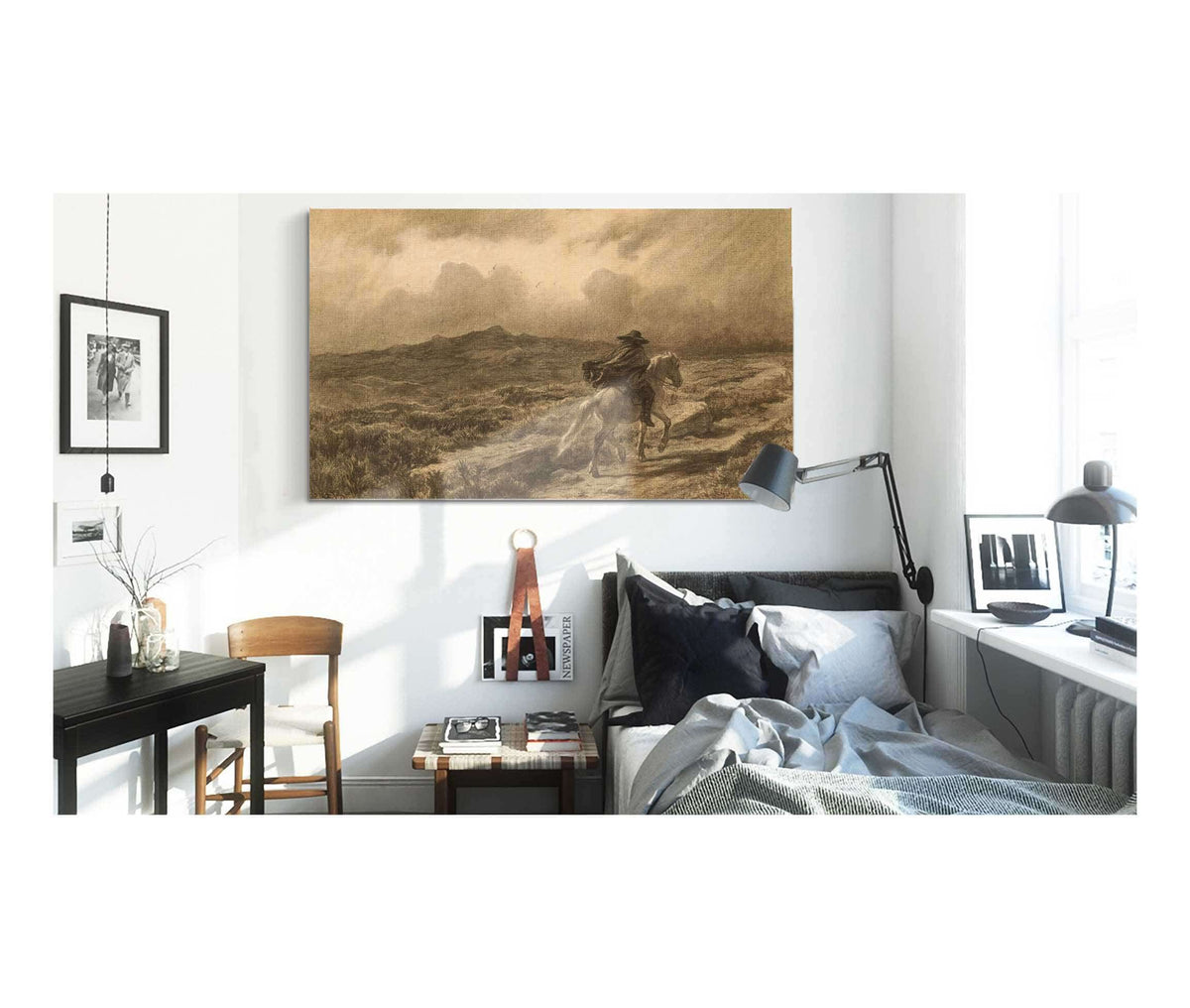 Horse And Rider On The Scottish Highlands The Approaching Storm by Rosa Bonheur