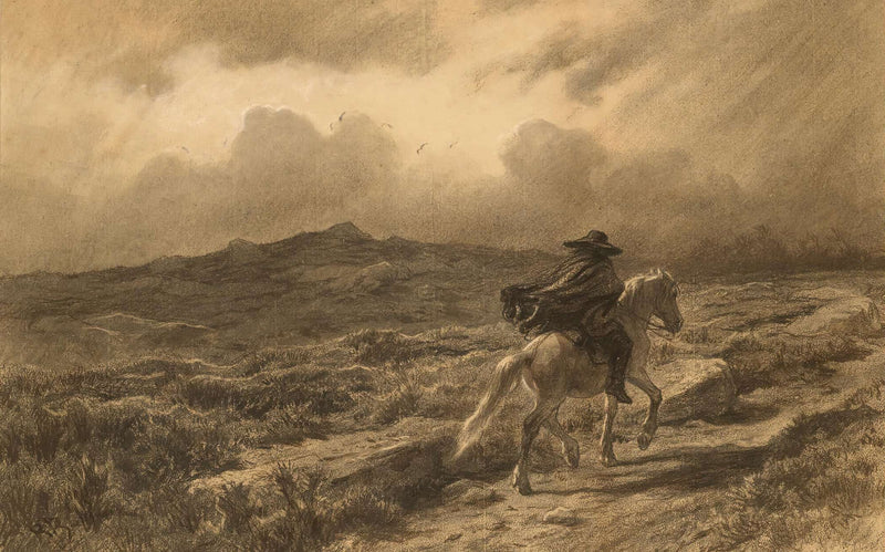 Horse And Rider On The Scottish Highlands The Approaching Storm by Rosa Bonheur
