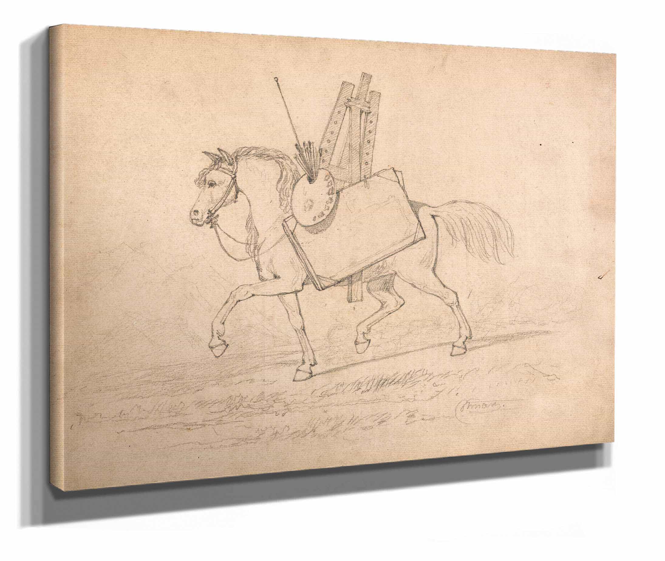 Horse Loaded With Artists Paraphernalia by John Sell Cotman