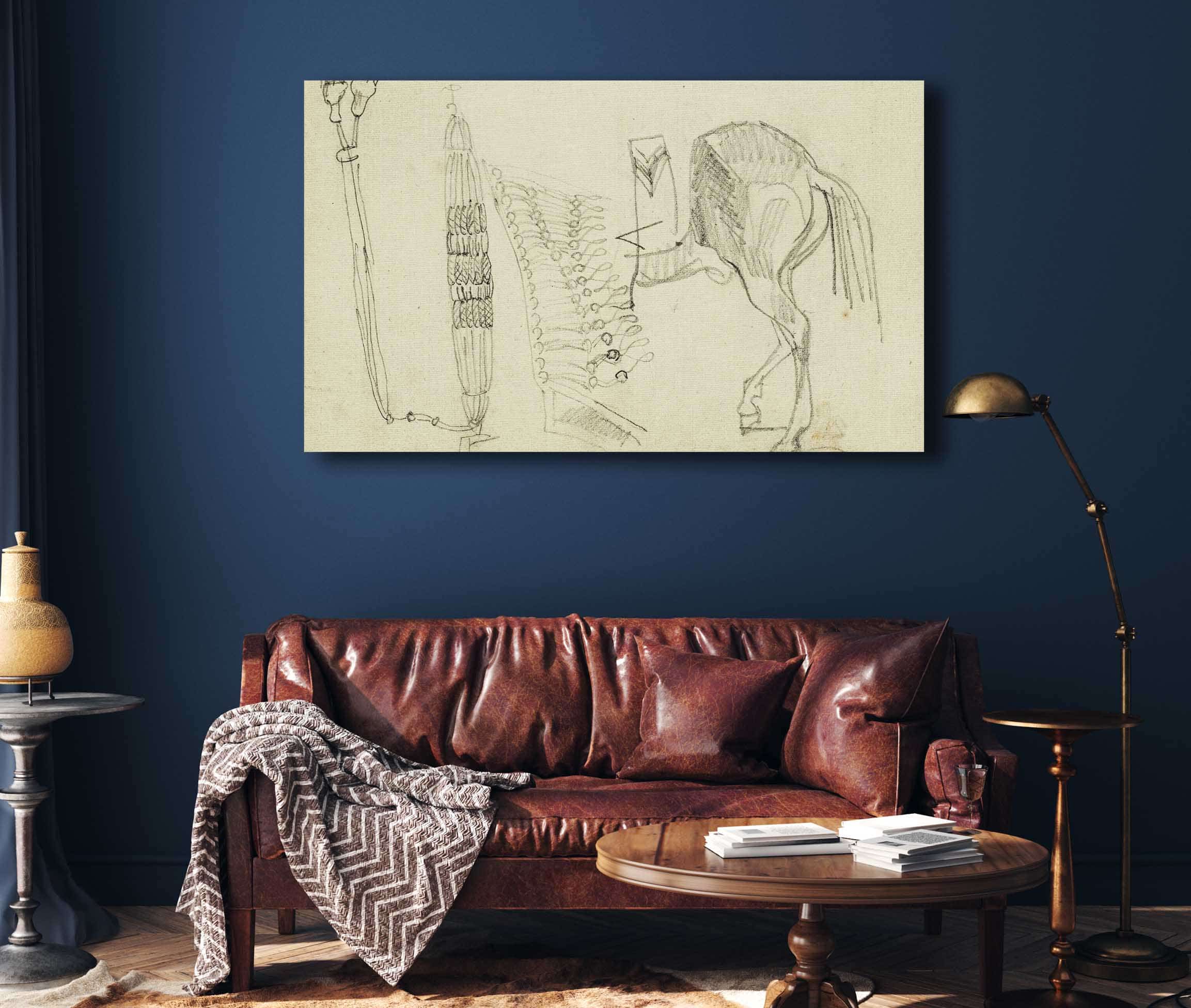 Horse Studies And Tassels  by Theodore Gericault