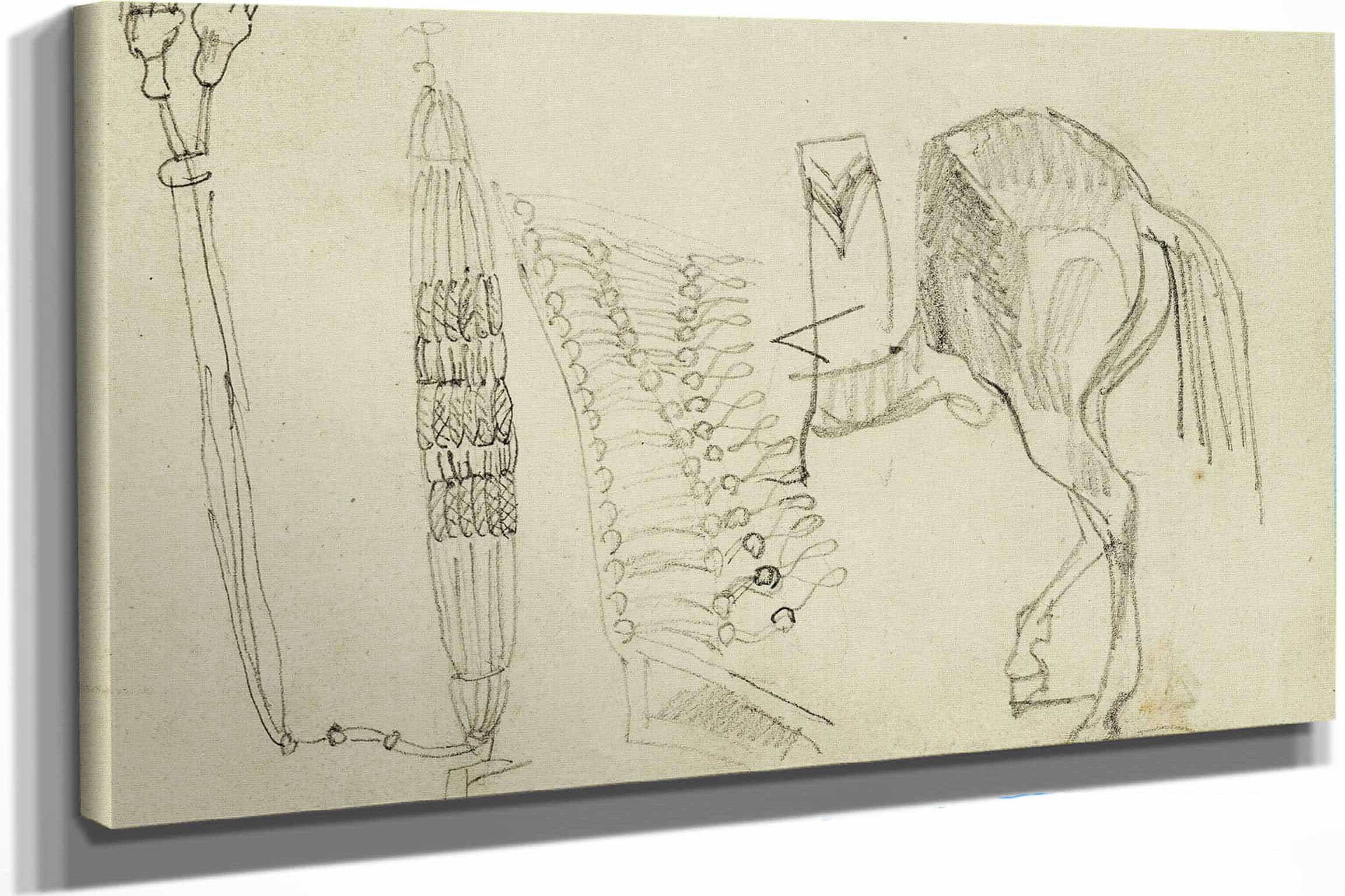 Horse Studies And Tassels  by Theodore Gericault