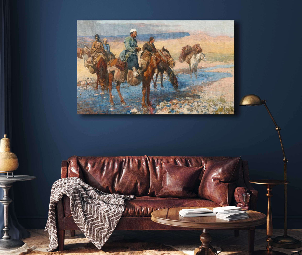 Horses At The Ford Persia by Edwin Lord Weeks
