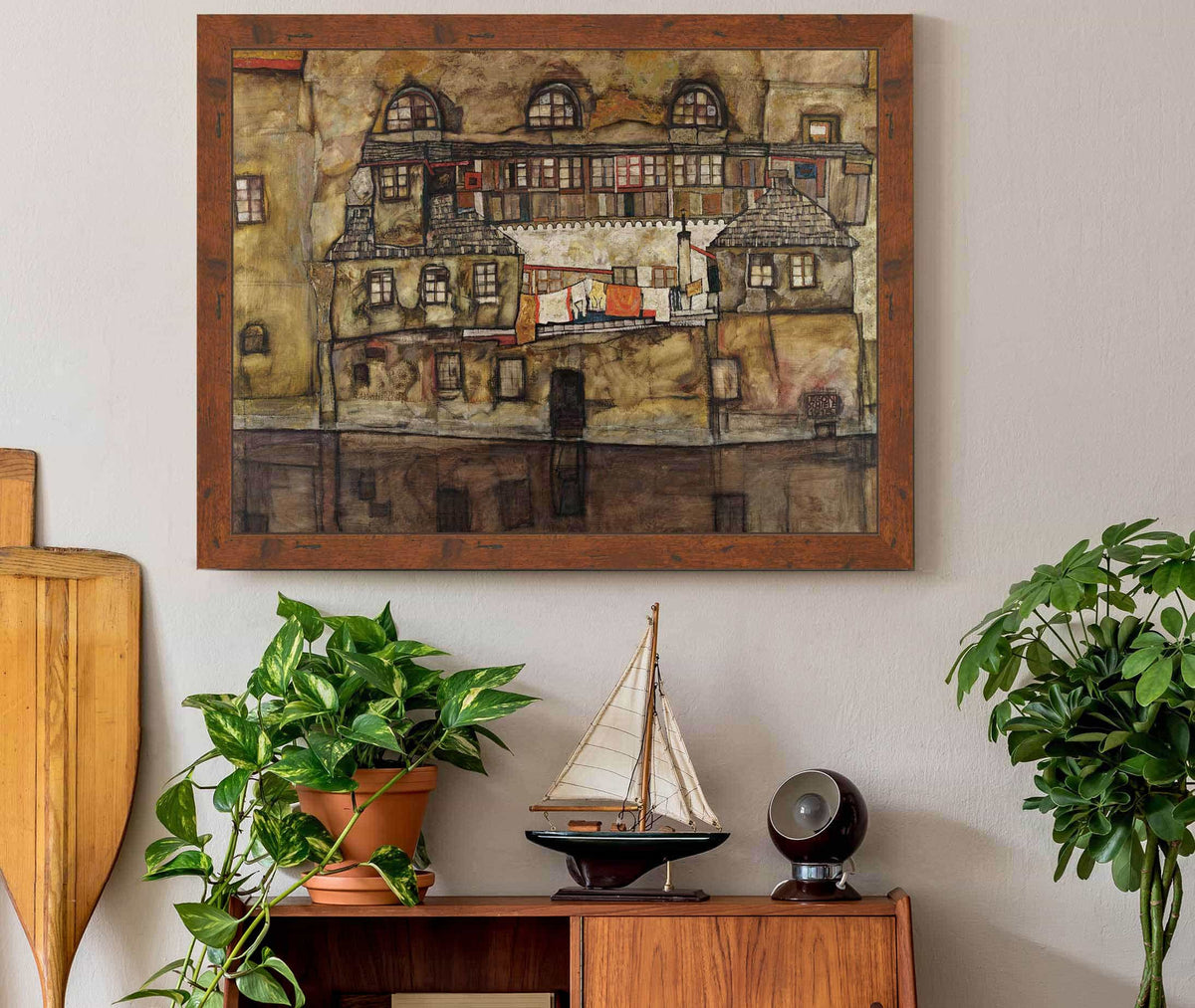 House Wall On The River by Egon Schiele