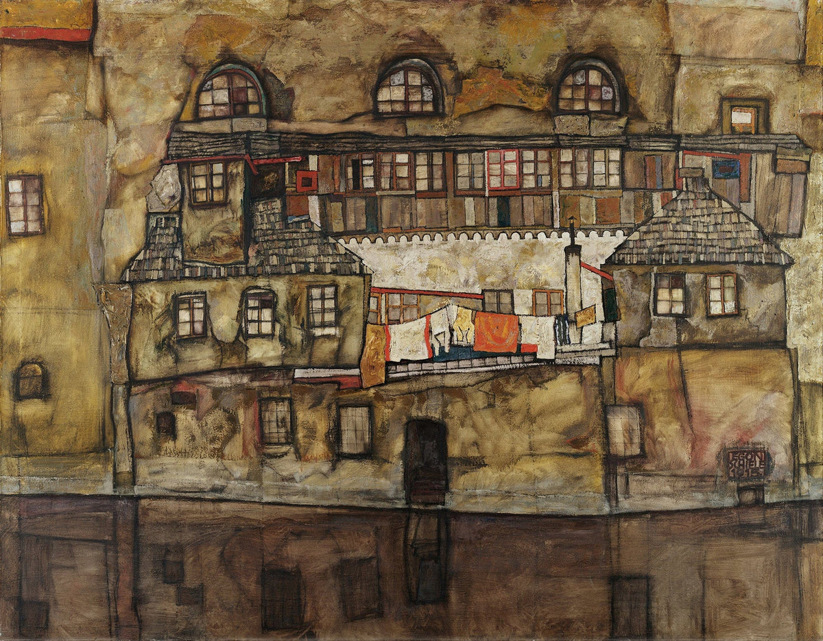 House Wall On The River by Egon Schiele
