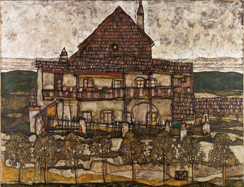 House With Shingle Roof Old House Ii by Egon Schiele
