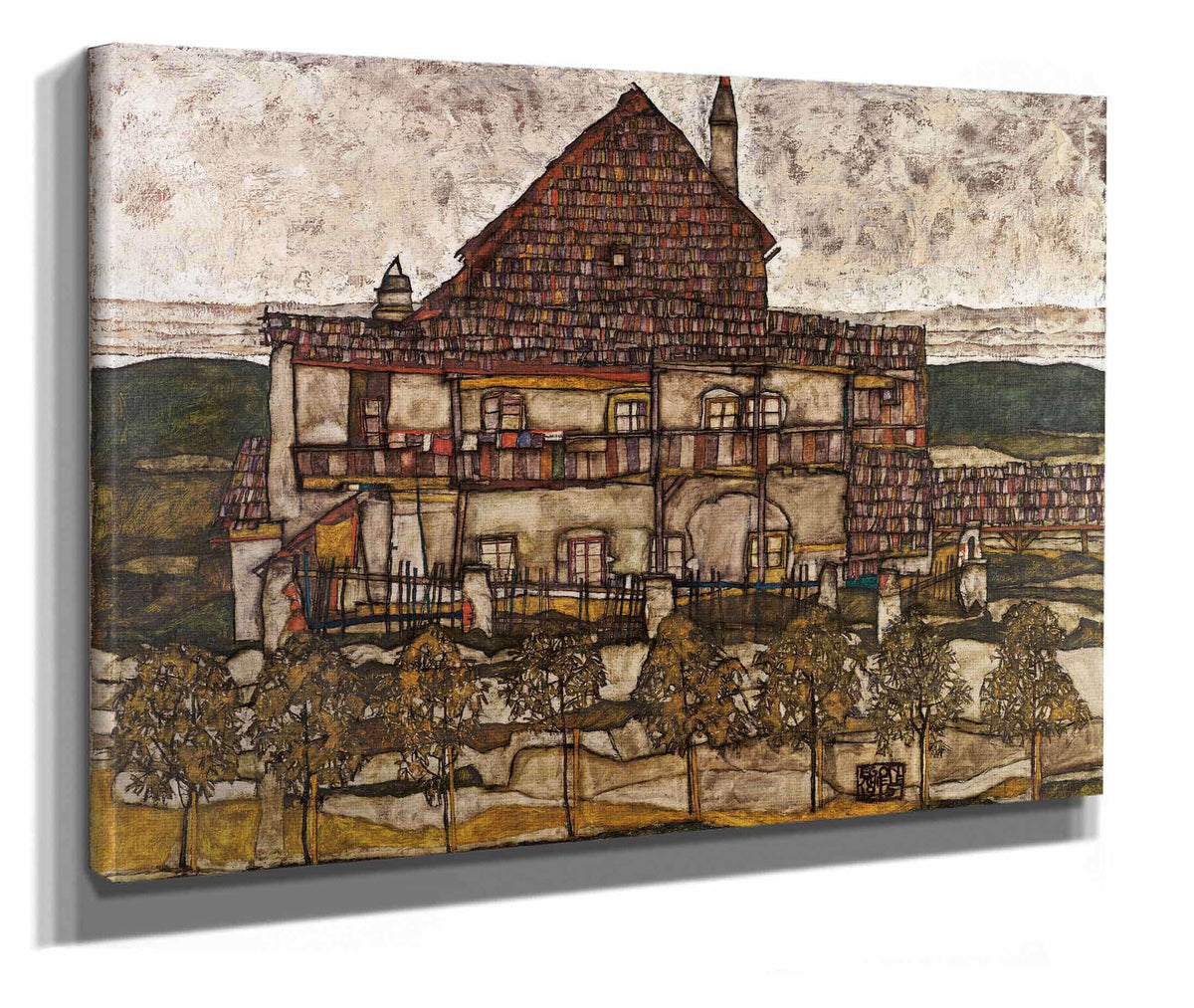 House With Shingle Roof Old House Ii by Egon Schiele