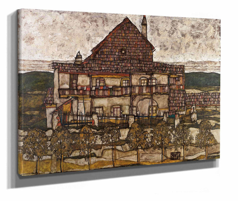 House With Shingle Roof Old House Ii by Egon Schiele
