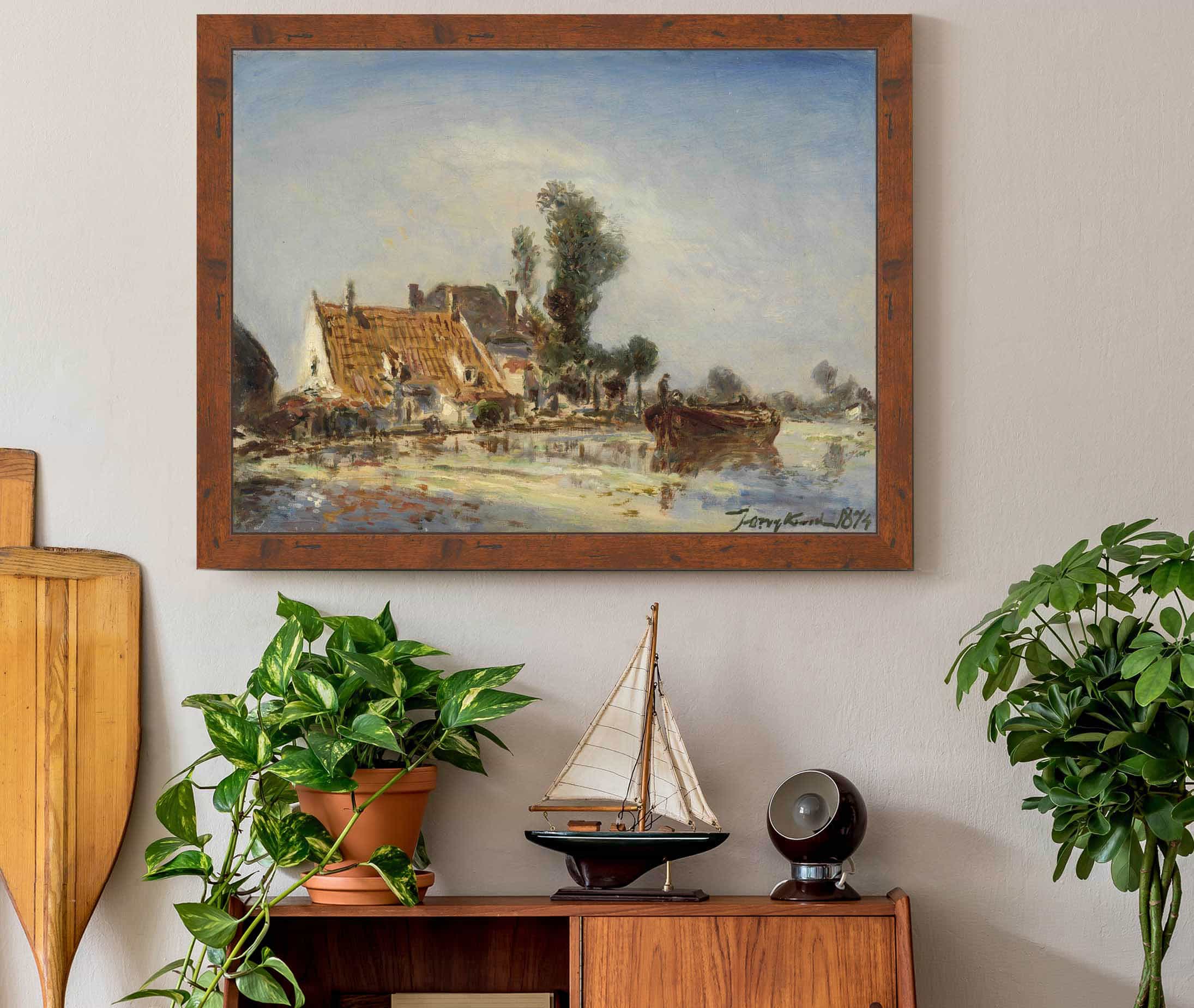 Houses On A Waterway Near Crooswijk by Johan Barthold Jongkind
