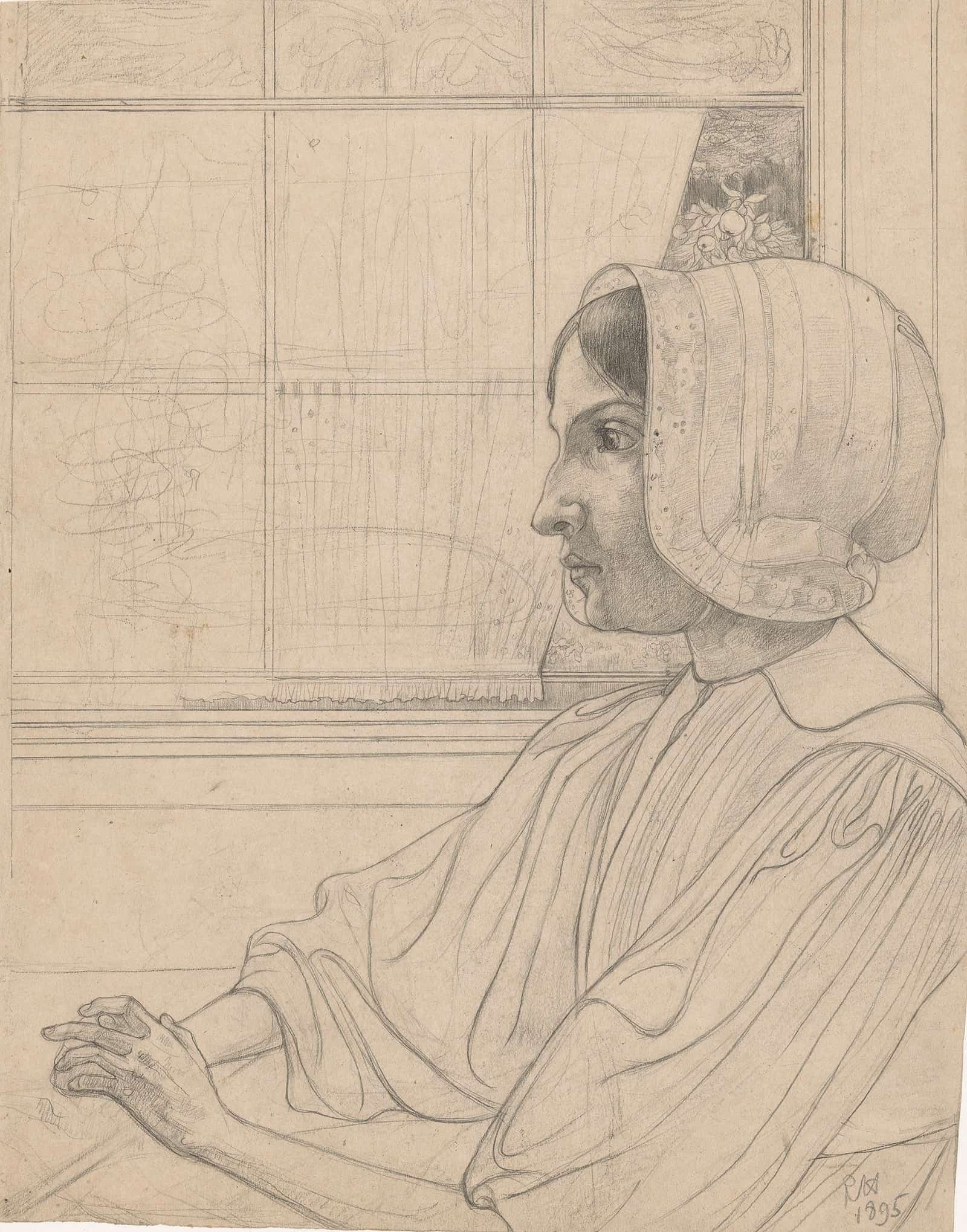 Huizer Meisje Van Opzij Voor Een Raam by Richard Nicolaus Roland Holst