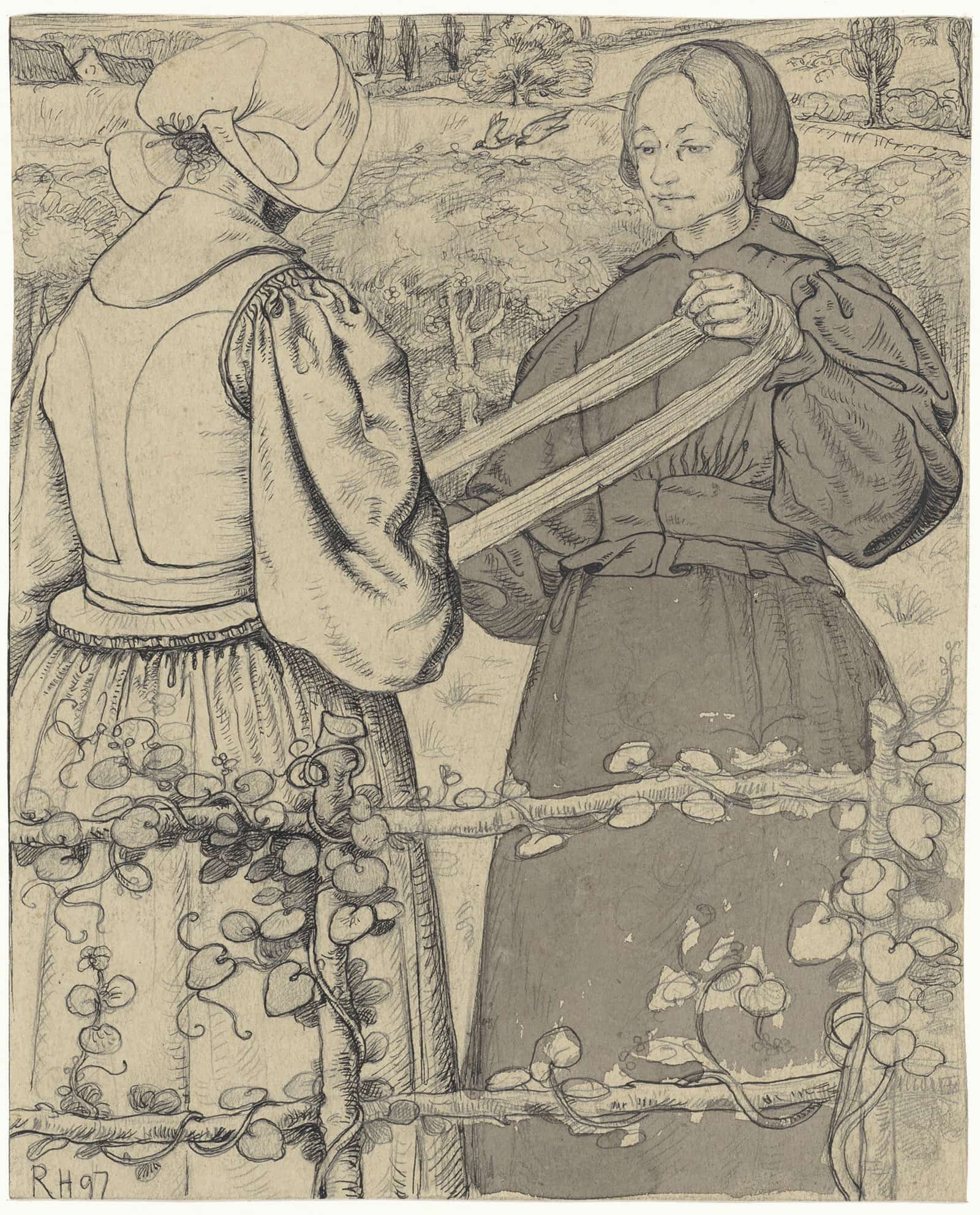 Huizer Meisjes Die Garen Winden by Richard Nicolaus Roland Holst