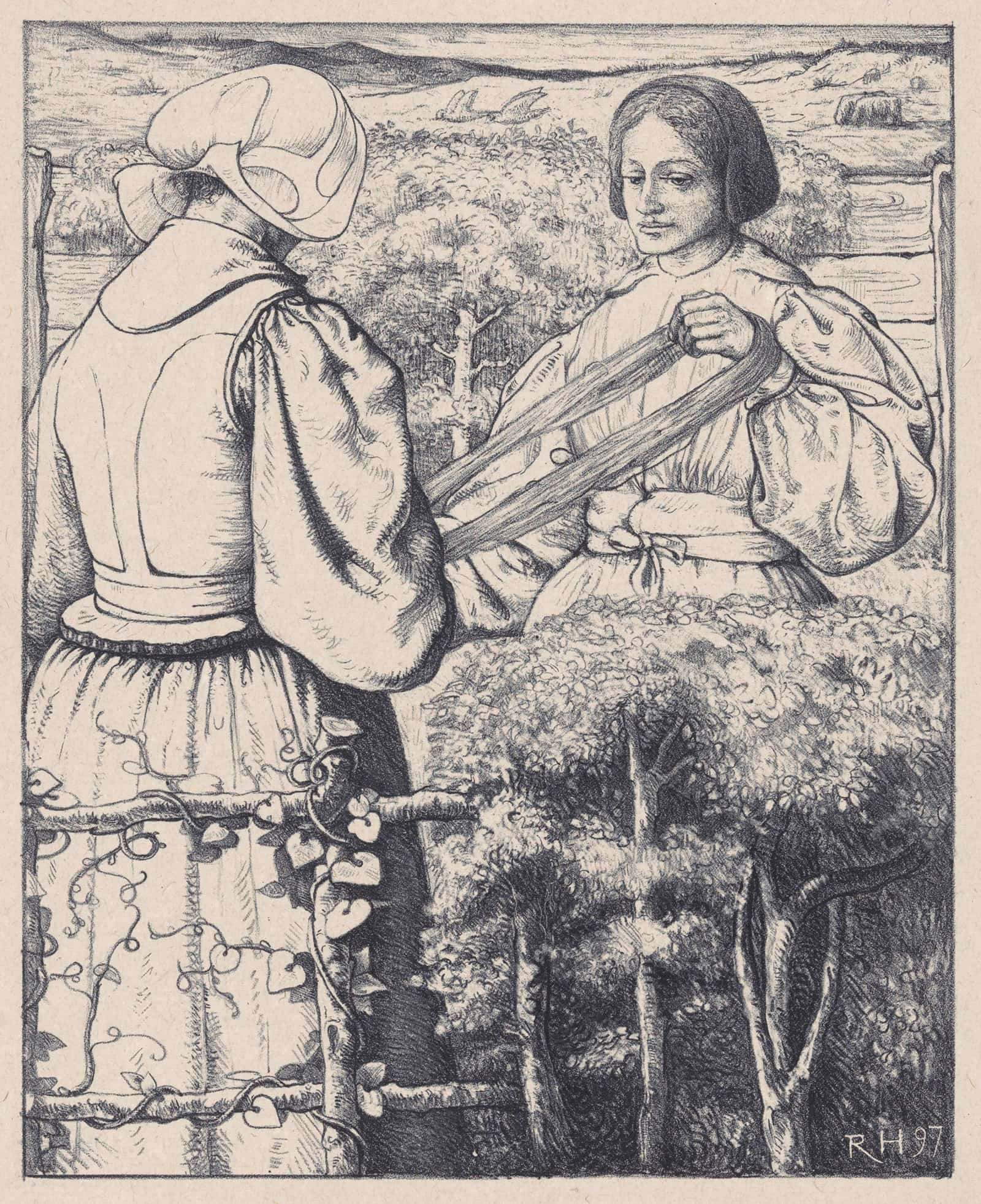 Huizer Meisjes Die Garen Winden by Richard Nicolaus Roland Holst