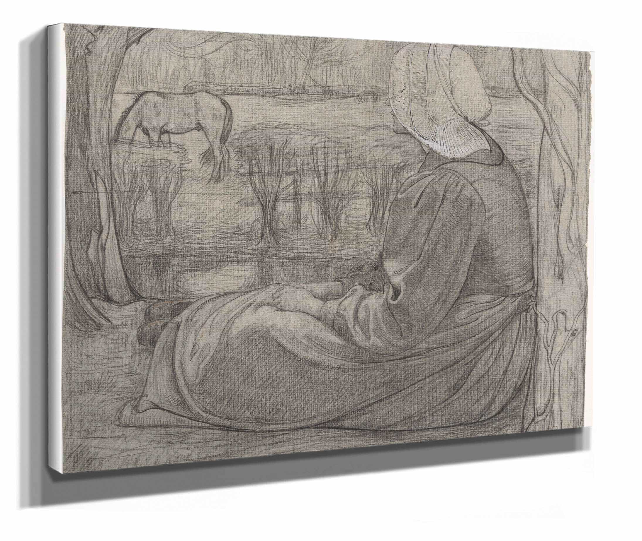 Huizer Vrouw Zittend Aan De Waterkant by Richard Nicolaus Roland Holst