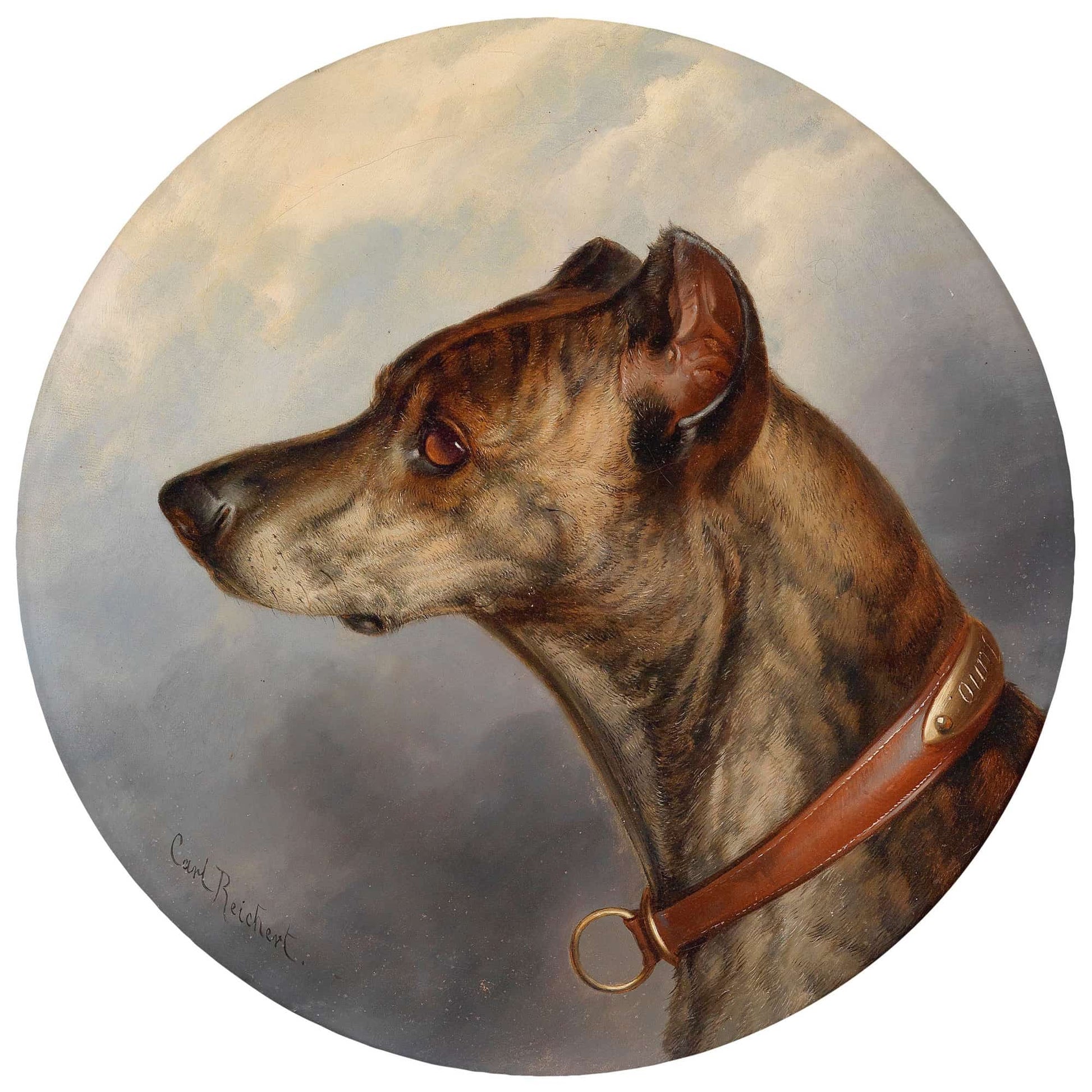 Hundeportrat Rund by Carl Reichert