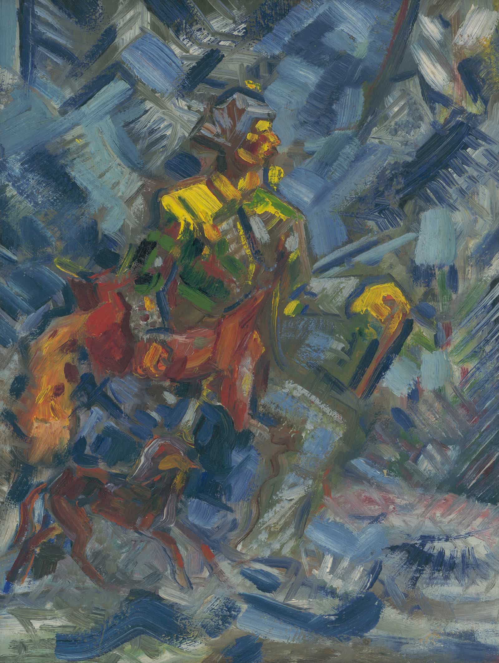 Hunter In A Blue Forest by Arnold Peter Weisz Kubincan