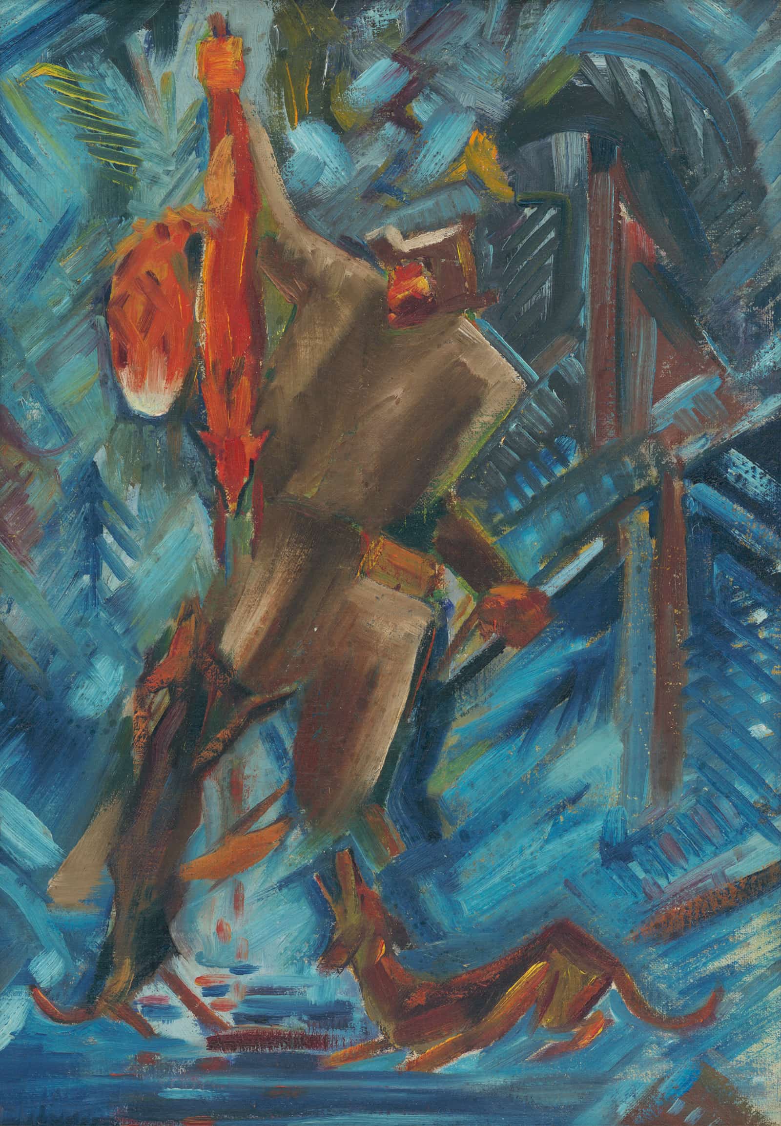 Hunter With A Fox In His Hand by Arnold Peter Weisz Kubincan