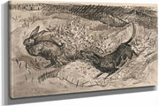 Hunting Scene Hare And Dog by Arnold Peter Weisz Kubincan
