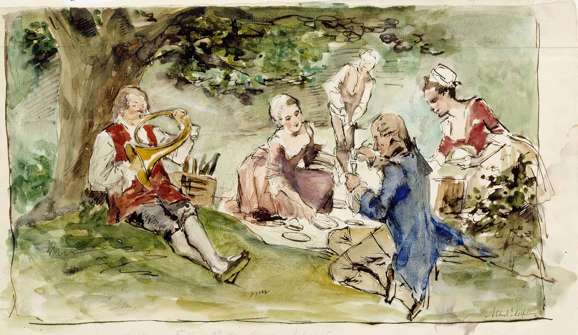 Huvila Lahteen Vierella Harjoitelma By Albert Edelfelt