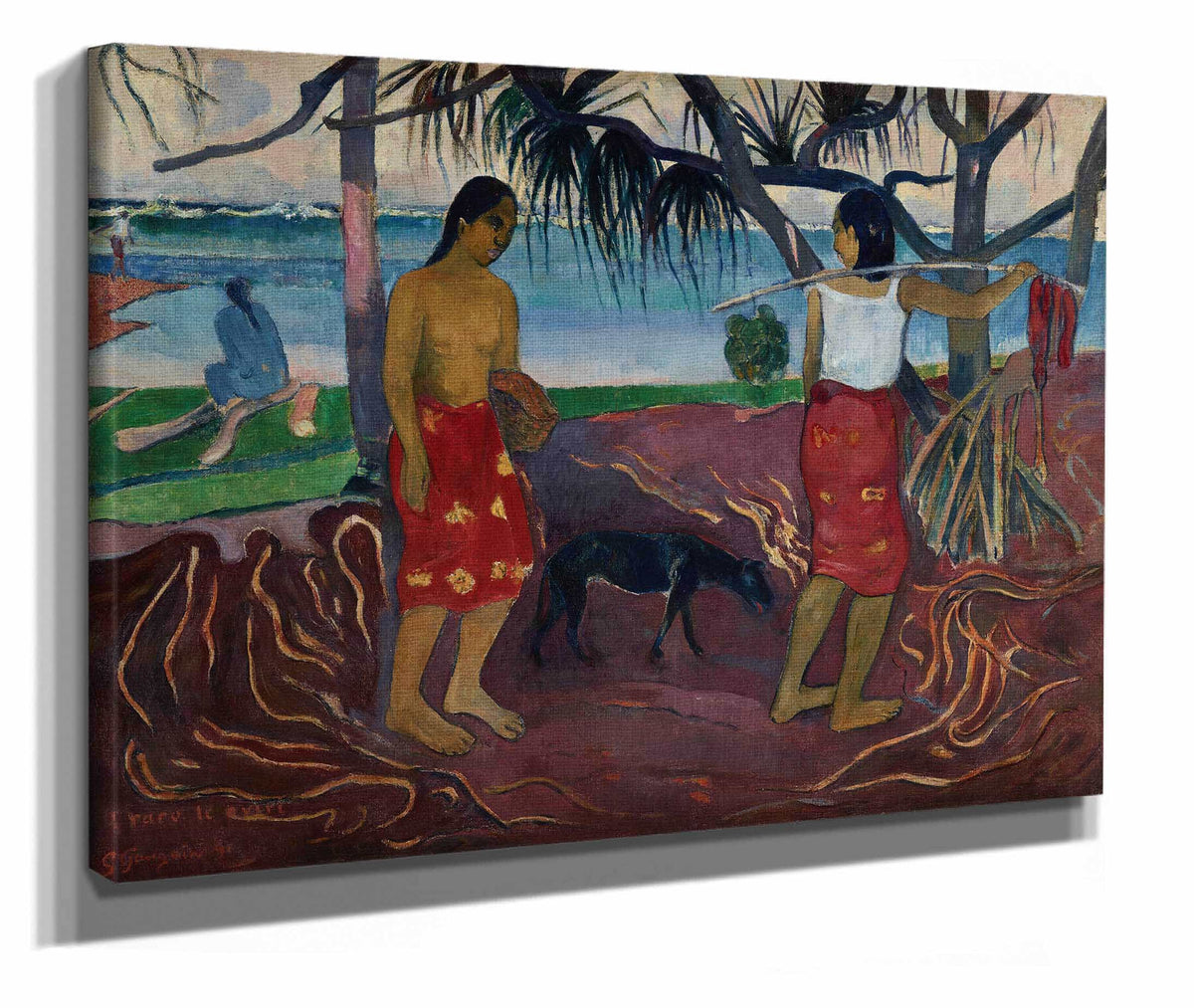 I Raro Te Oviri Under The Pandanus by Paul Gauguin