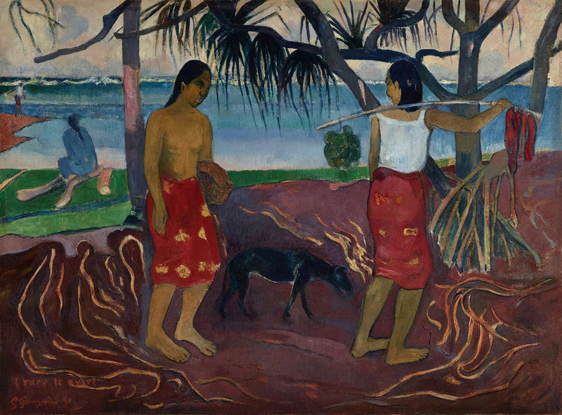 I Raro Te Oviri Under The Pandanus by Paul Gauguin