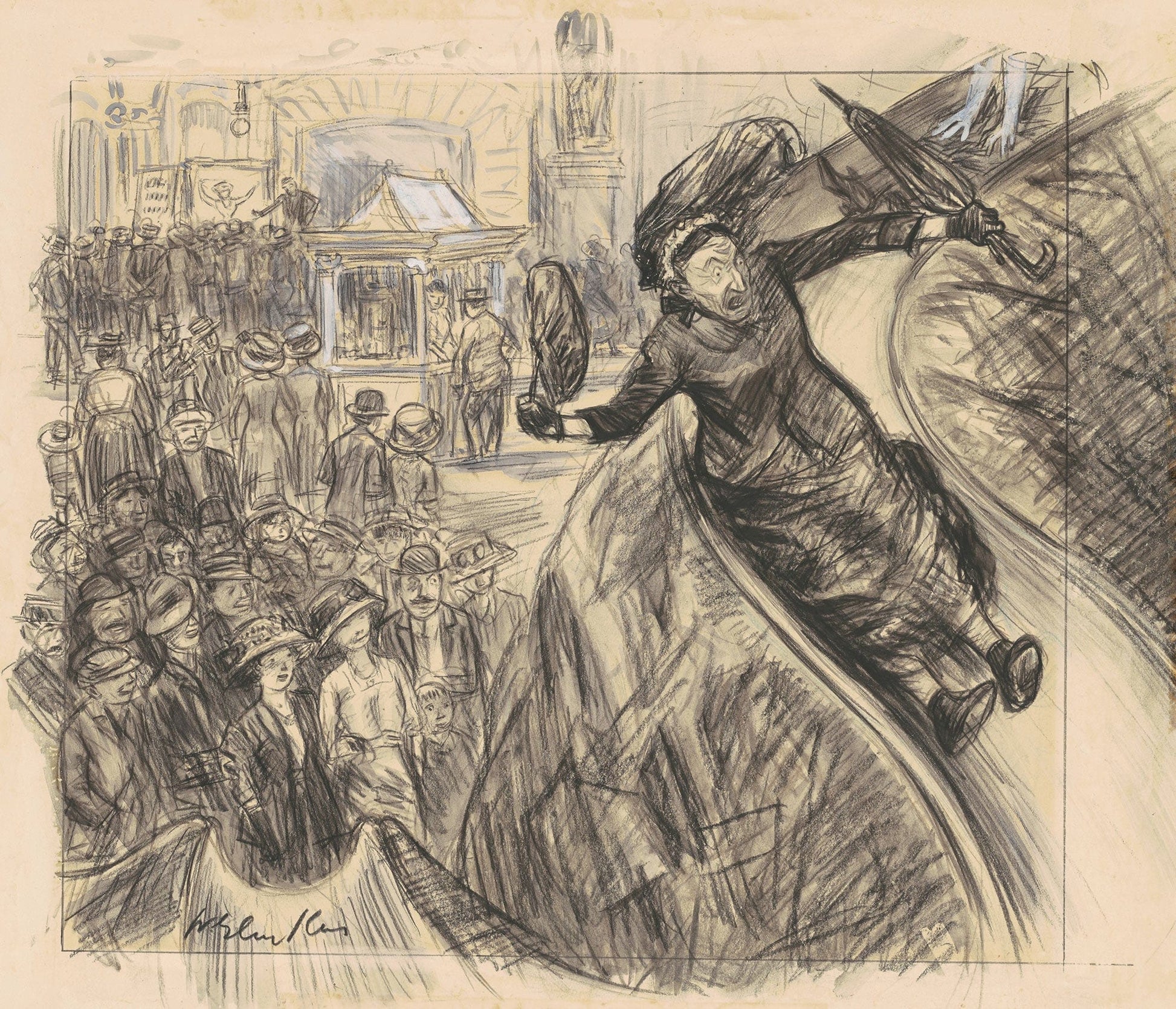 I Went Down That There Slide Faster Than The Empire State Express by William James Glackens