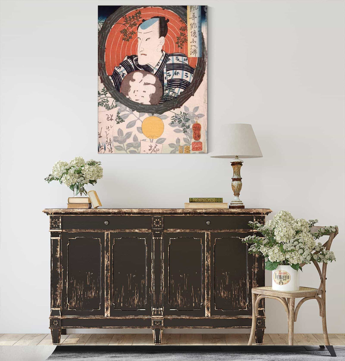 Ichimura Kakitsu Holding An Inscribed Fan by Tsukioka Yoshitoshi