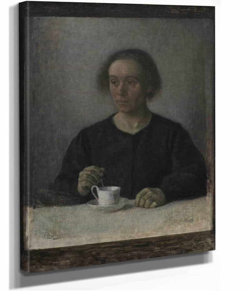 Ida Hammershoi The Artists Wife With A Teacup by Vilhelm Hammershoi