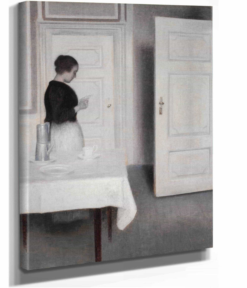 Ida Reading A Letter by Vilhelm Hammershoi