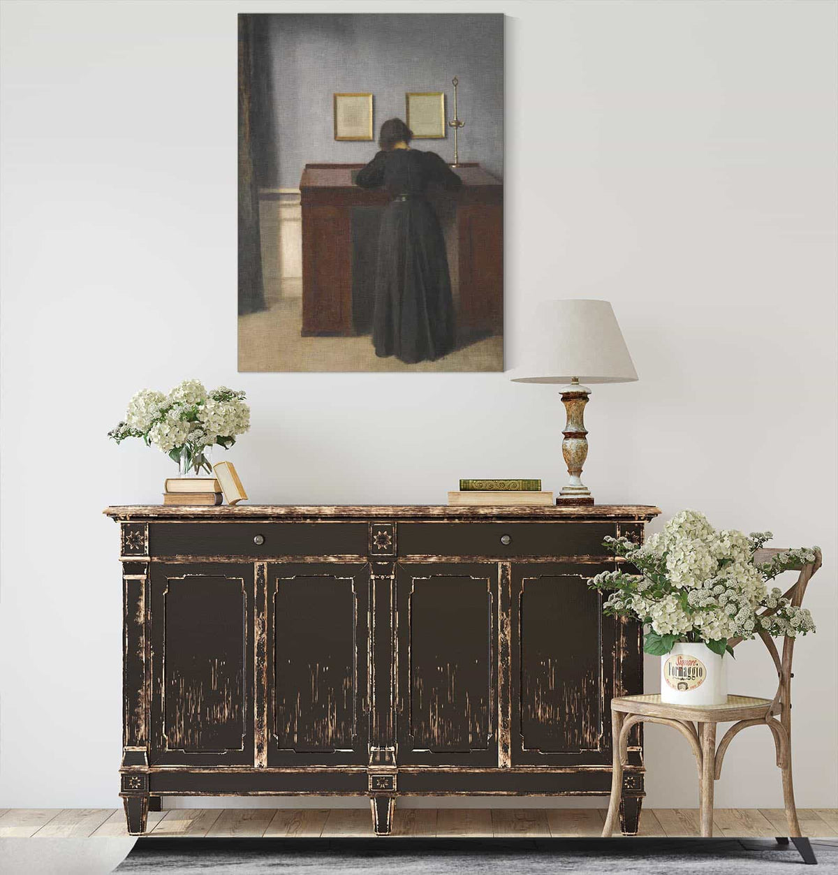 Ida Standing At A Desk by Vilhelm Hammershoi