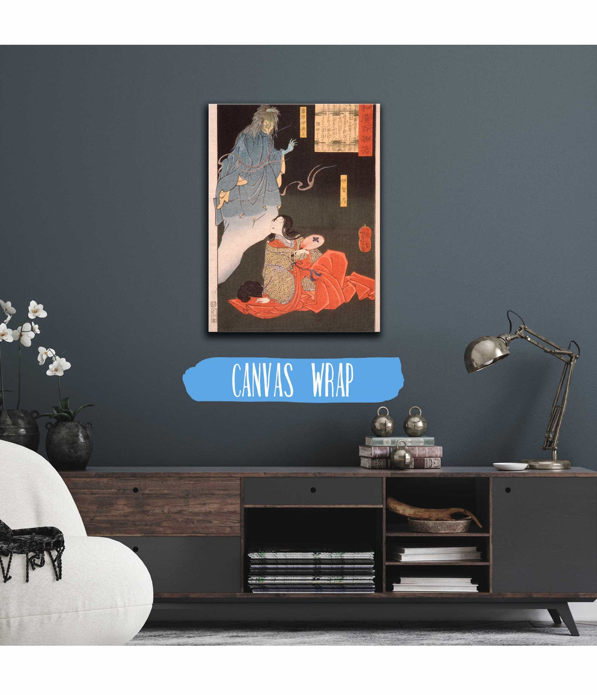 Iga No Tsubone With Tengu The Spirit Of Fujiwara No Nakanari by Tsukioka Yoshitoshi