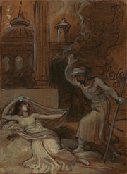 Illustration For An Eastern Romance Possibly The Arabian Nights With Female Figure Reclining At Left by Robert Smirke