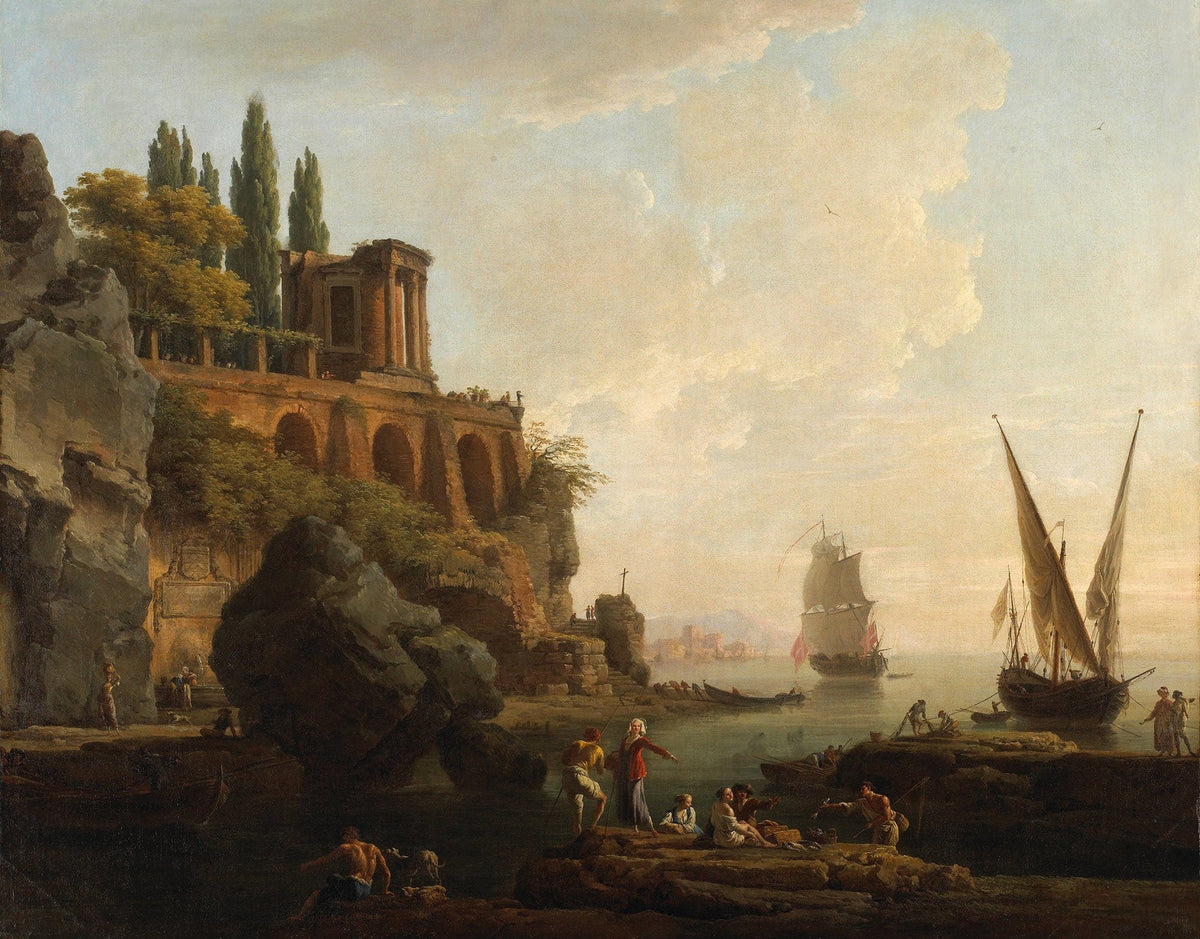 Imaginary Landscapeitalian Harbor Scene by Claude Joseph Vernet