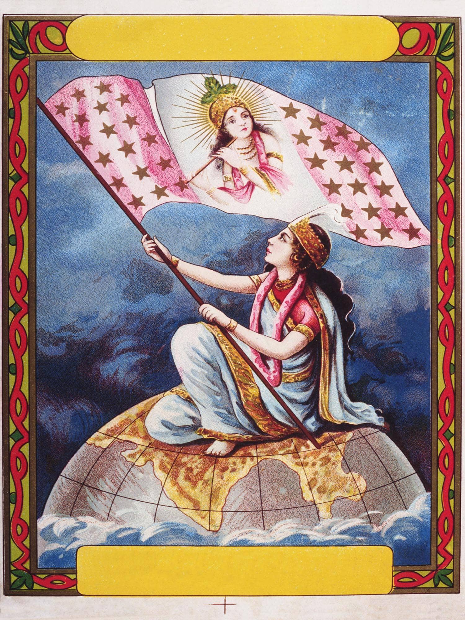 Importers of Cloth from India Goddess on Globe French