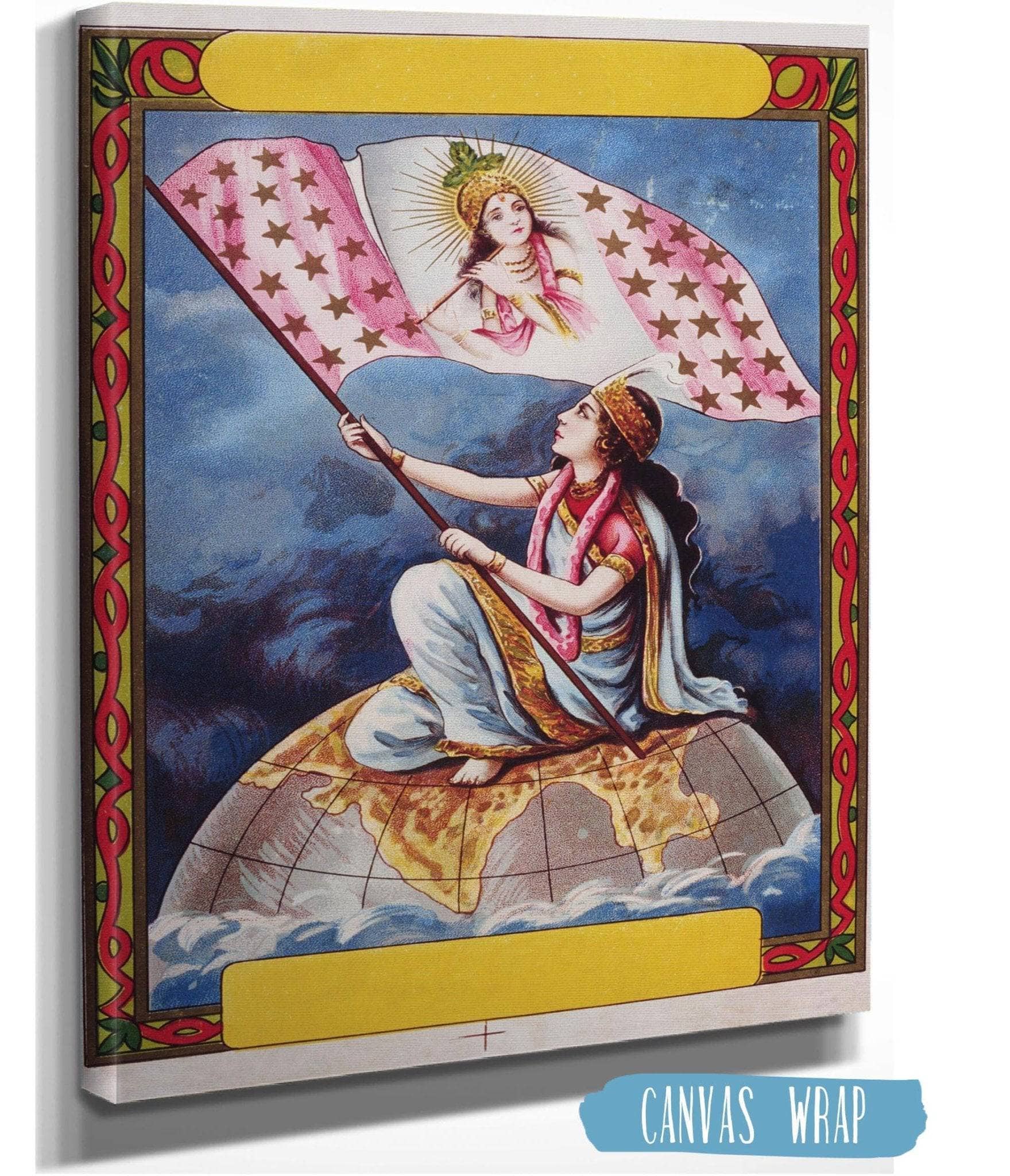 Importers of Cloth from India Goddess on Globe French