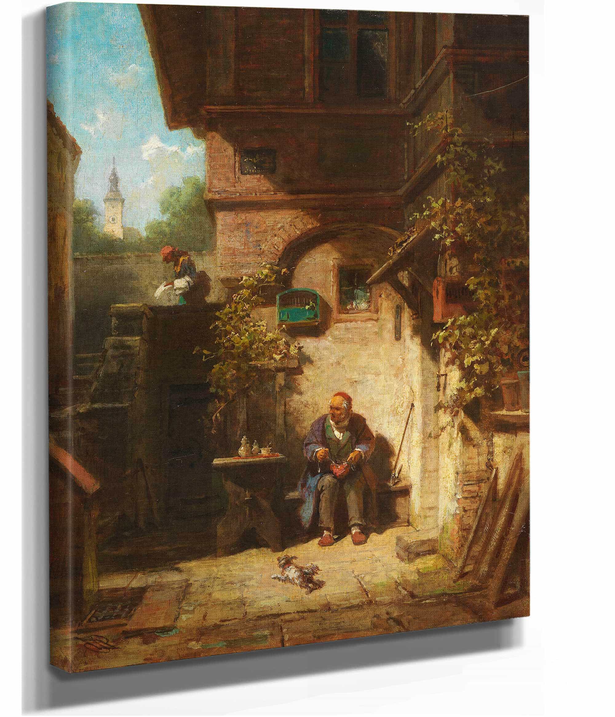 In Erwartung Der Zeitung by Carl Spitzweg