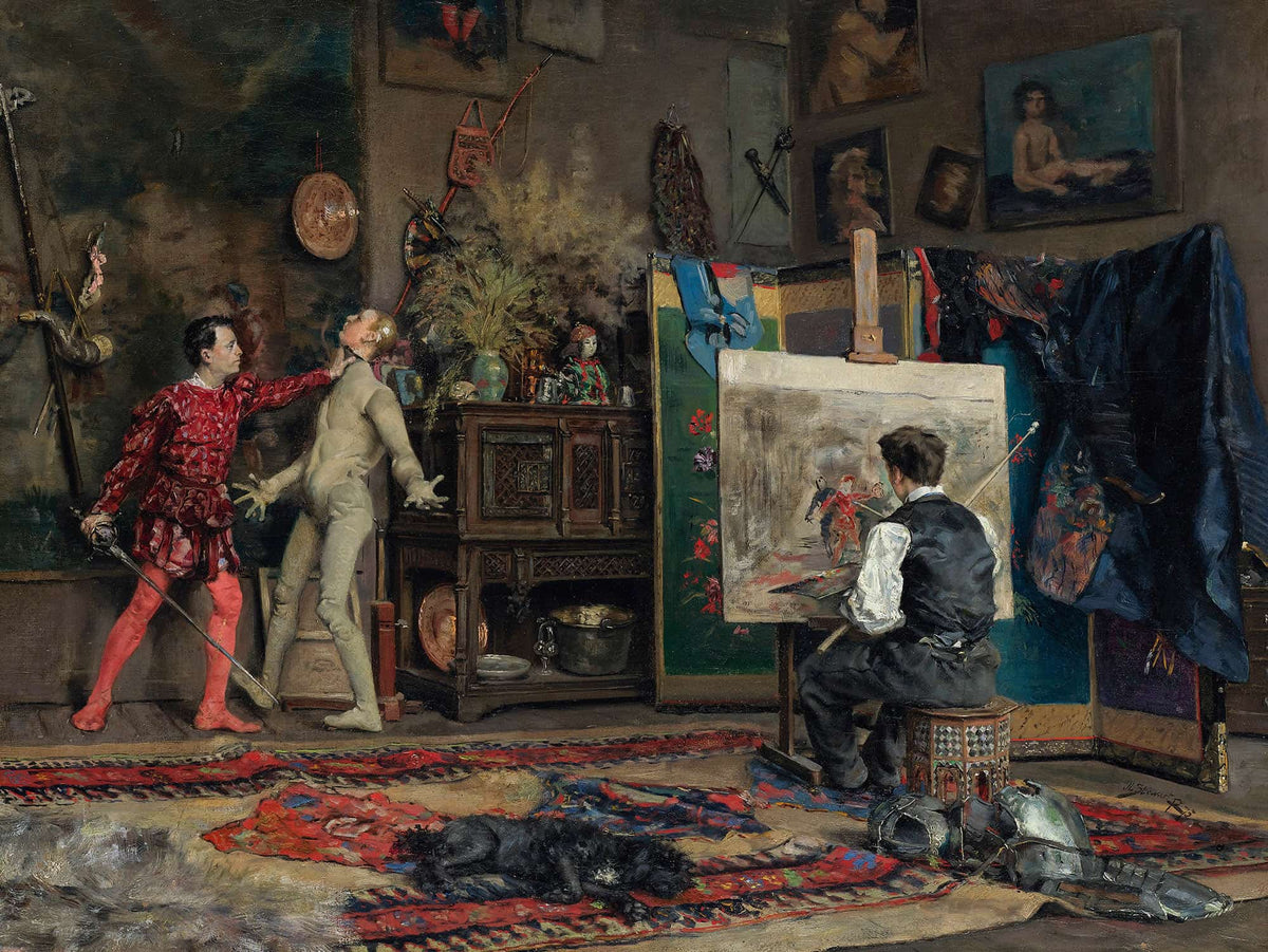 In The Artists Studio by Julius Leblanc Stewart