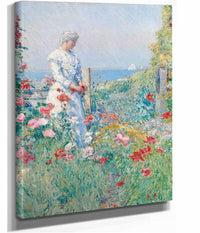 In The Garden Celia Thaxter In Her Garden by Childe Hassam