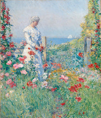 In The Garden Celia Thaxter In Her Garden by Childe Hassam