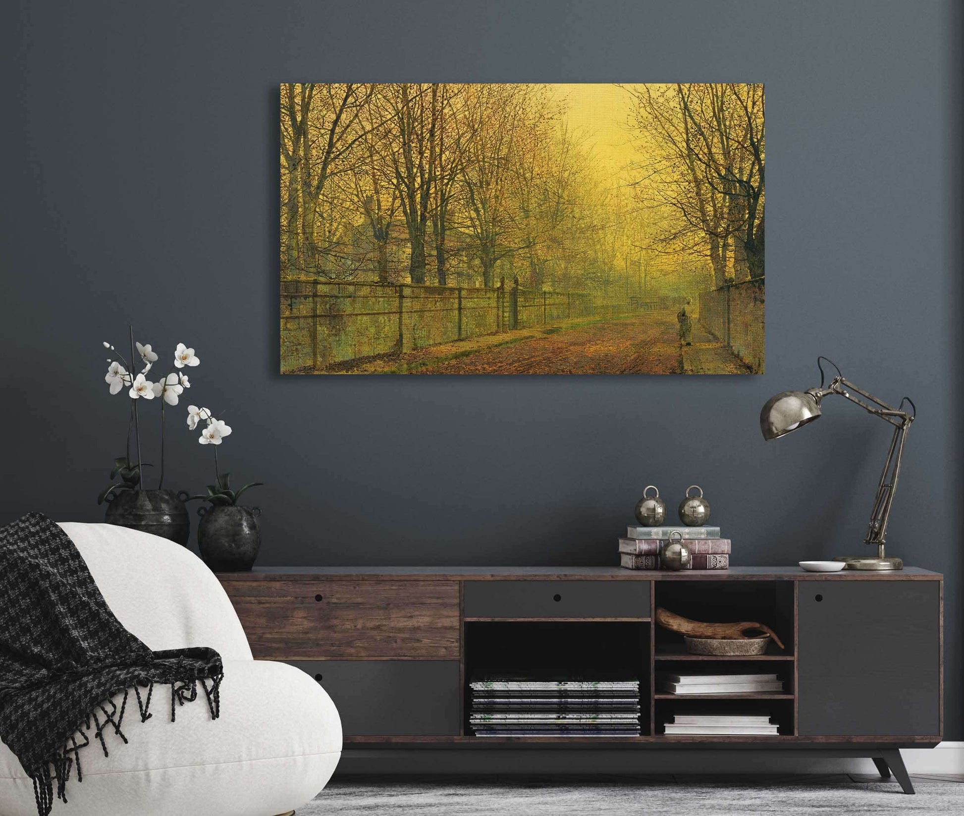 In The Golden Glow Of Autumn by John Atkinson Grimshaw