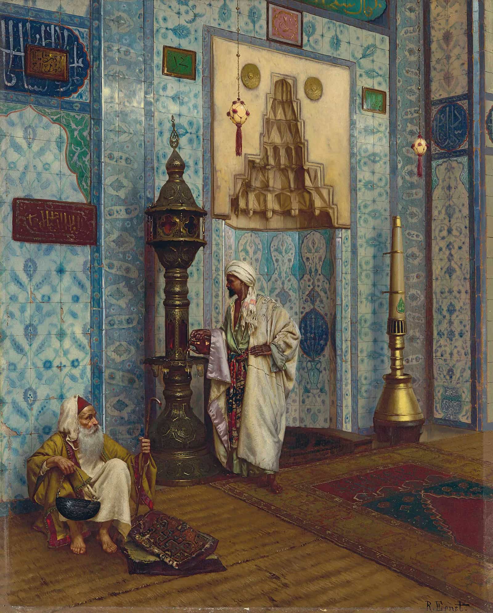 In The Mosque by Rudolf Ernst