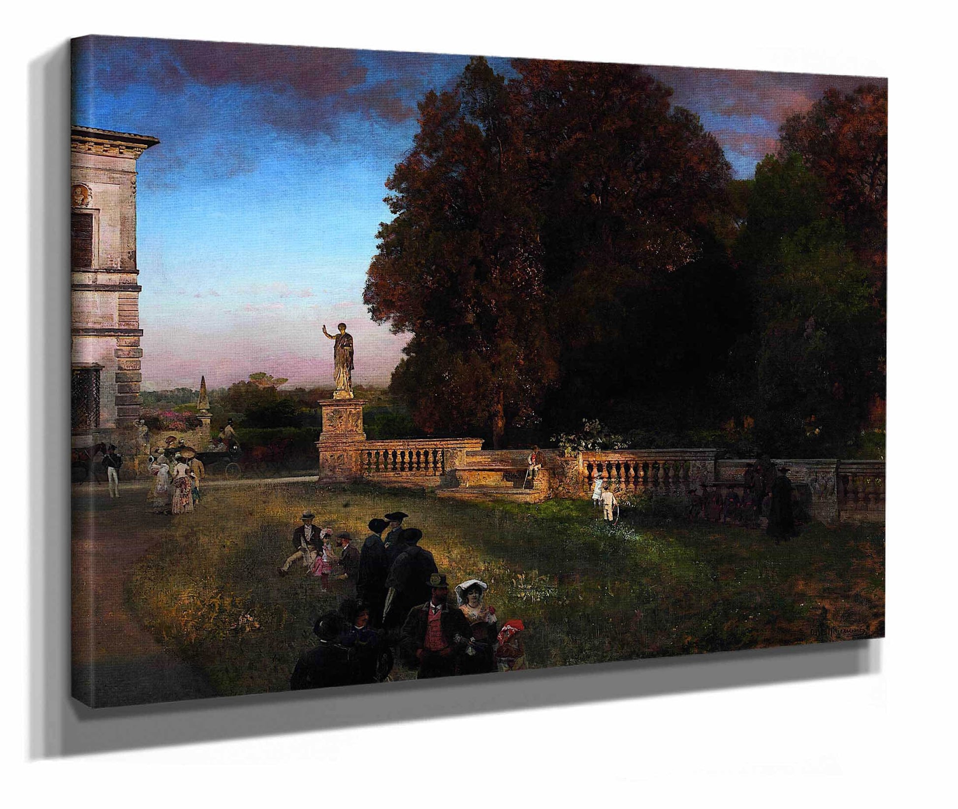 In The Park Of The Villa Borghese by Oswald Achenbach