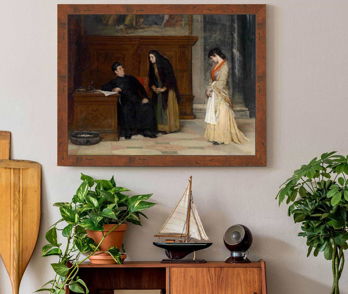 In The Sacristy by Eugen Von Blaas