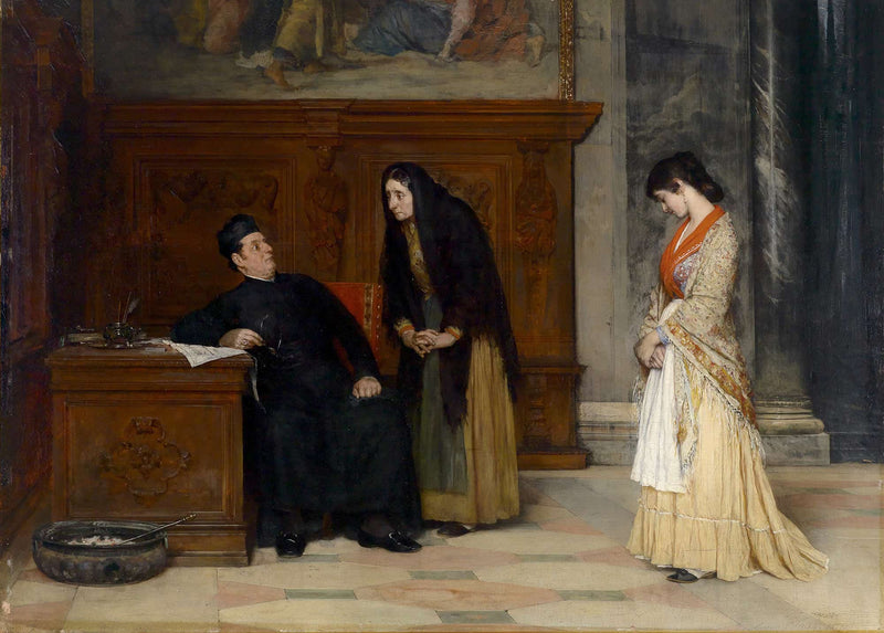 In The Sacristy by Eugen Von Blaas