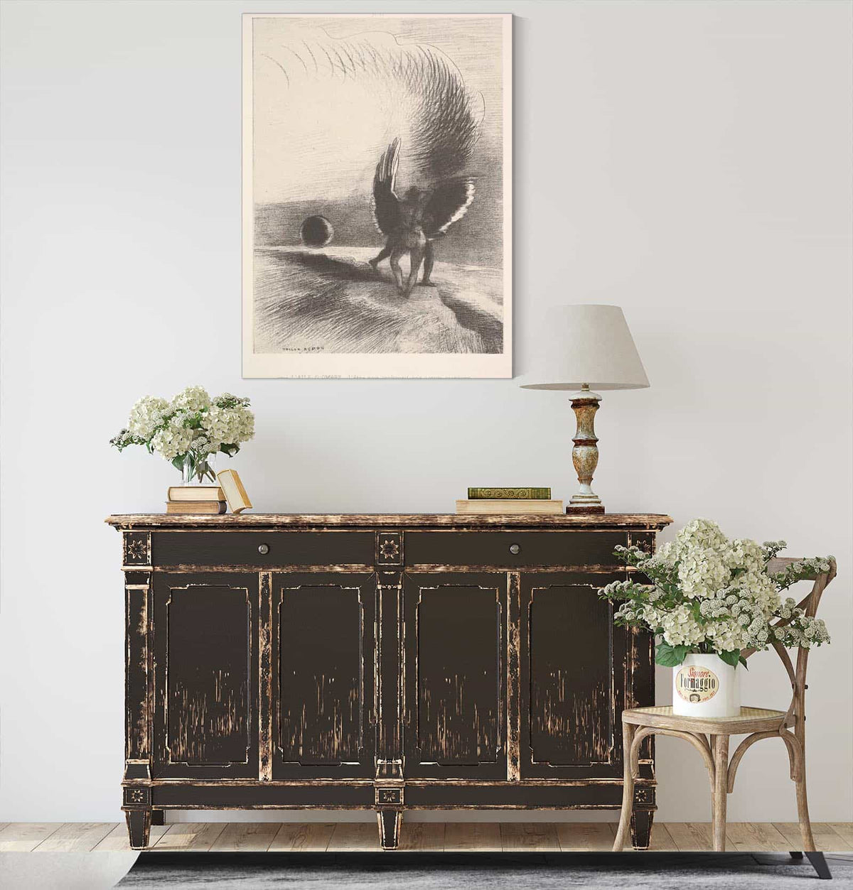 In The Shadow Of The Wing The Black Creature Bit by Odilon Redon